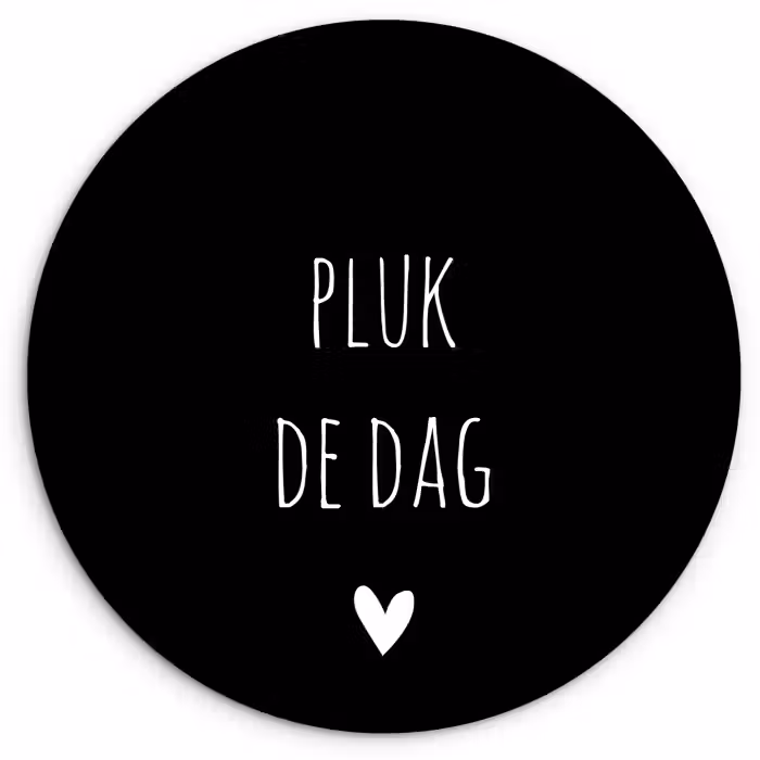 Carpe diem - Spreuken - Pluk de dag - Quotes Wandcirkel kunststof plaat 5mm dik klein -3d