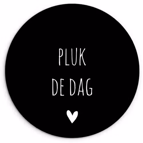 Carpe diem - Spreuken - Pluk de dag - Quotes Wandcirkel kunststof plaat 5mm dik klein -3d