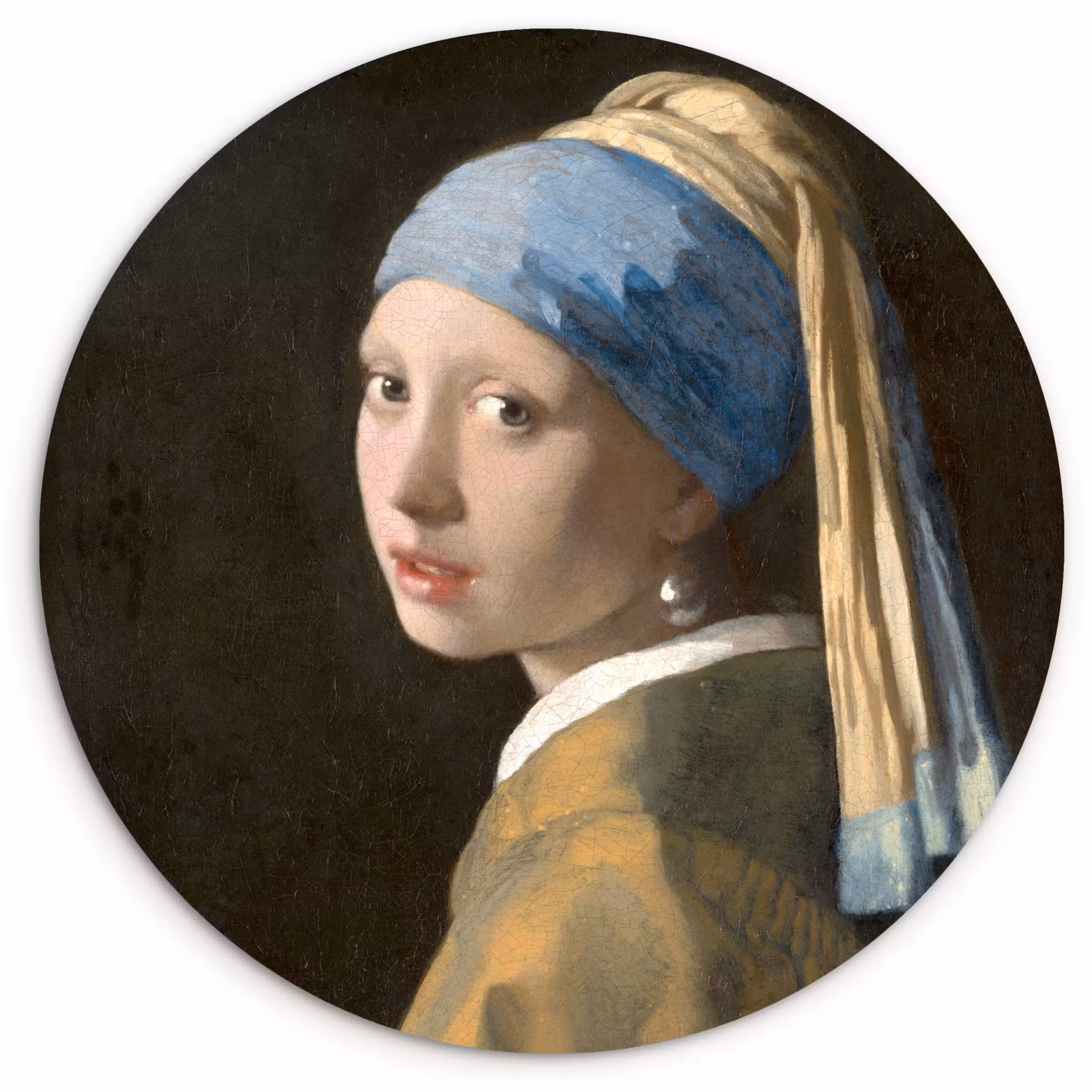 Forexbild Rund - Das Mädchen mit dem Perlenohrring - Gemälde von Johannes Vermeer