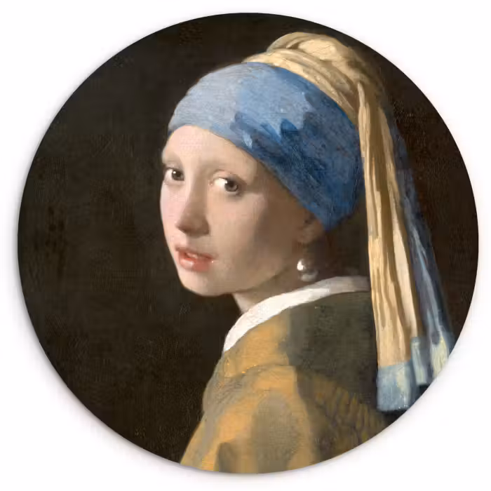 Forexbild Rund - Das Mädchen mit dem Perlenohrring - Gemälde von Johannes Vermeer