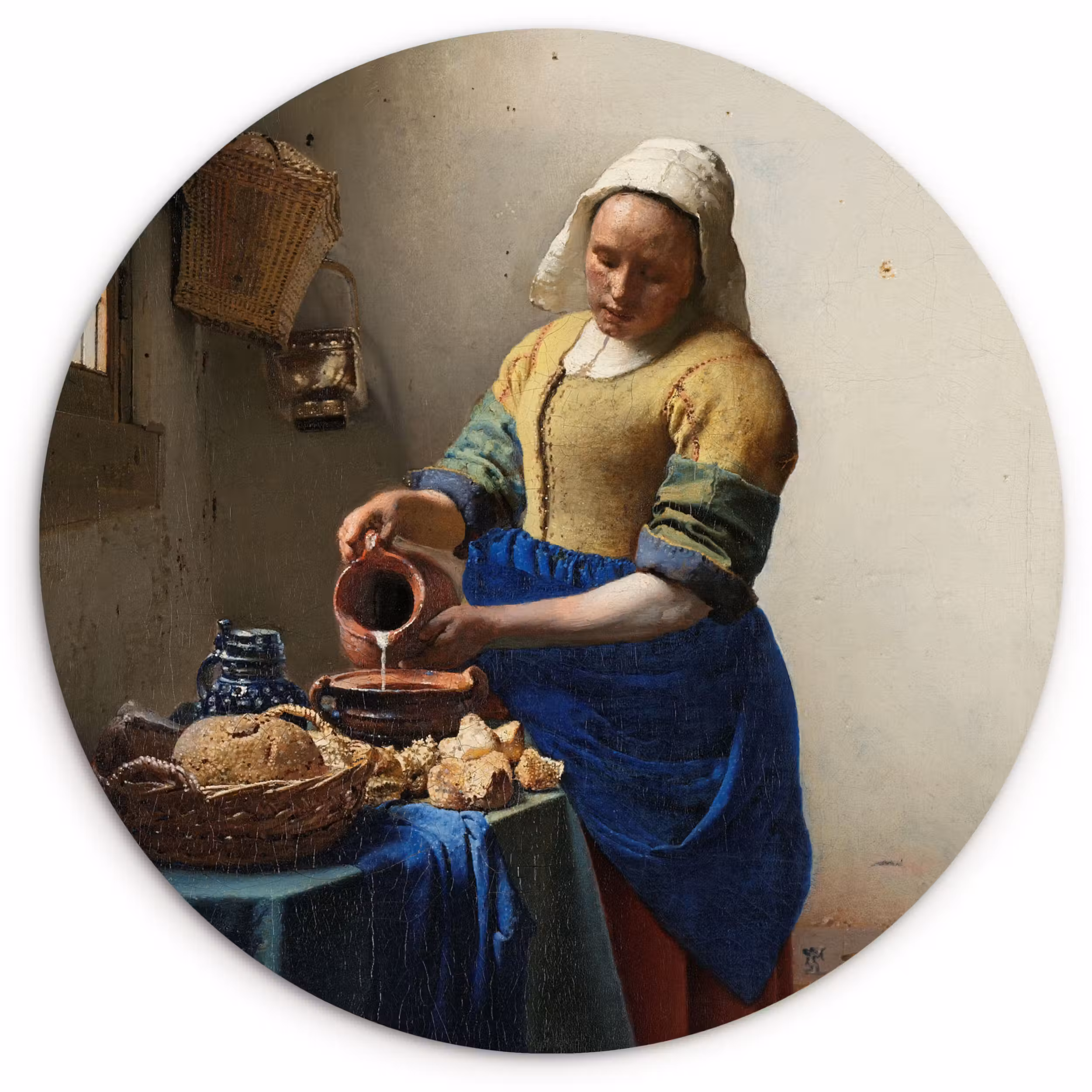 Forexbild Rund - Das Milchmädchen - Gemälde von Johannes Vermeer