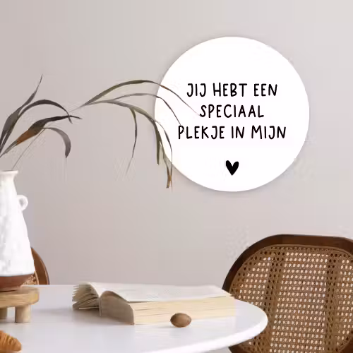 Een speciaal plekje in mijn hart - Spreuken - Quotes Wandcirkel kunststof plaat 5mm dik klein -sfeer4