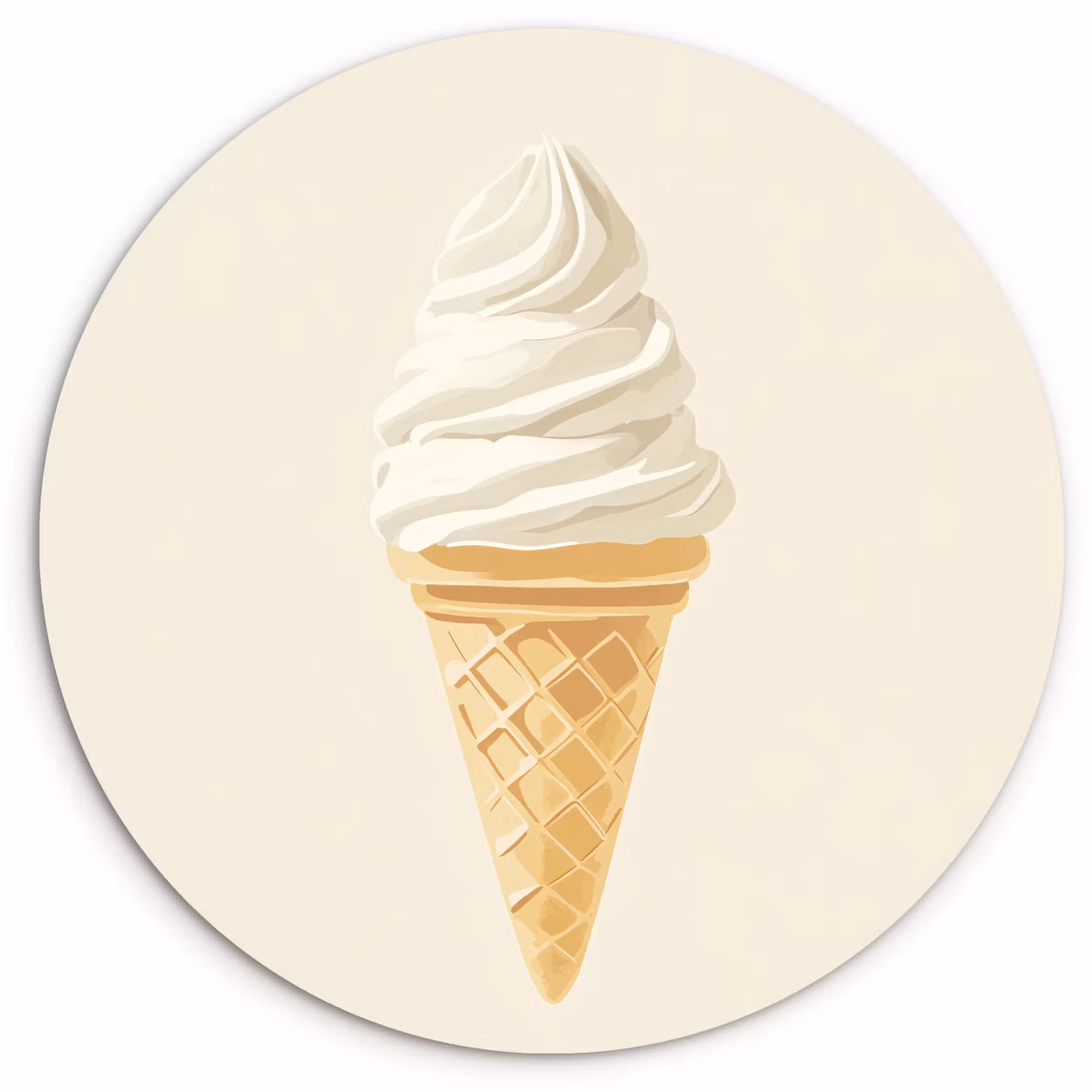 Forexbild Rund - Eiswaffel - Weiß