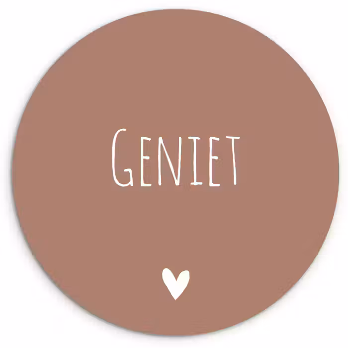 Geniet - Spreuken -Quotes Wandcirkel kunststof plaat 5mm dik klein -3d