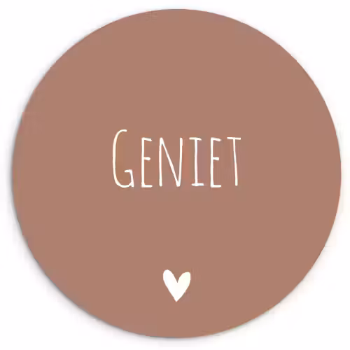 Geniet - Spreuken -Quotes Wandcirkel kunststof plaat 5mm dik klein -3d