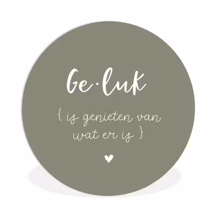 Geluk is genieten van wat er is - Quotes - Geluk definitie - Tekst - Woordenboek Wandcirkel kunststof plaat 5mm dik klein -3d