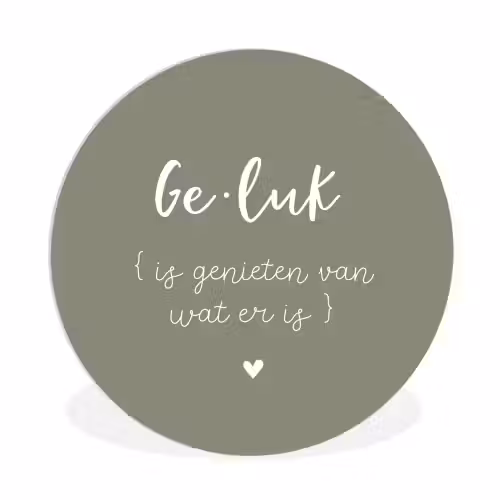 Geluk is genieten van wat er is - Quotes - Geluk definitie - Tekst - Woordenboek Wandcirkel kunststof plaat 5mm dik klein -3d
