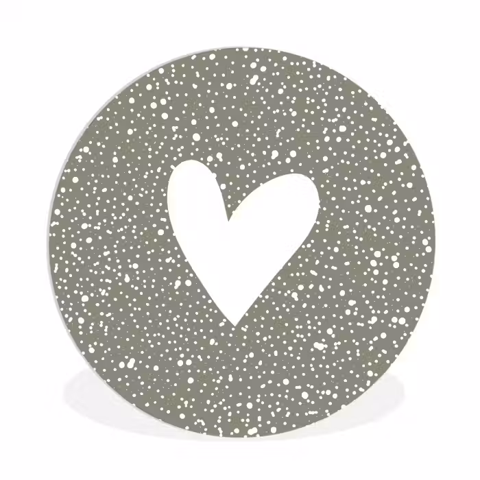 Hart - Design - Liefde Wandcirkel kunststof plaat 5mm dik klein -3d