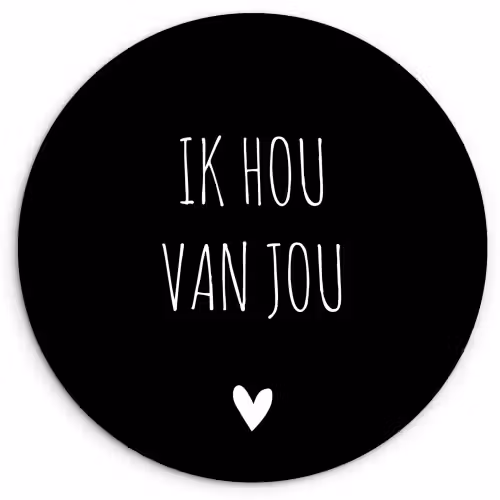 Ik hou van jou - Spreuken - Quotes Wandcirkel kunststof plaat 5mm dik klein -3d
