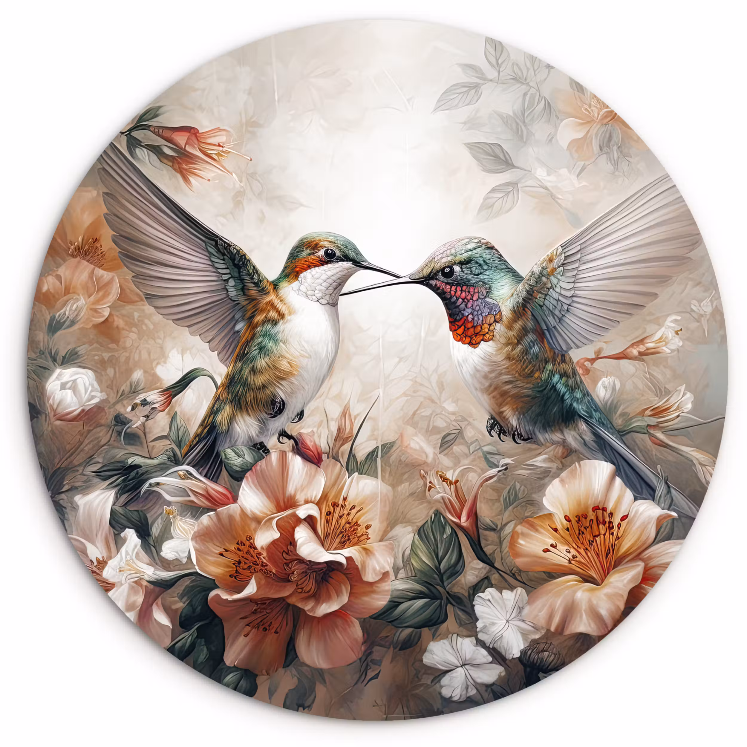 Forexbild Rund - Kolibri - Vögel - Blumen - Natur