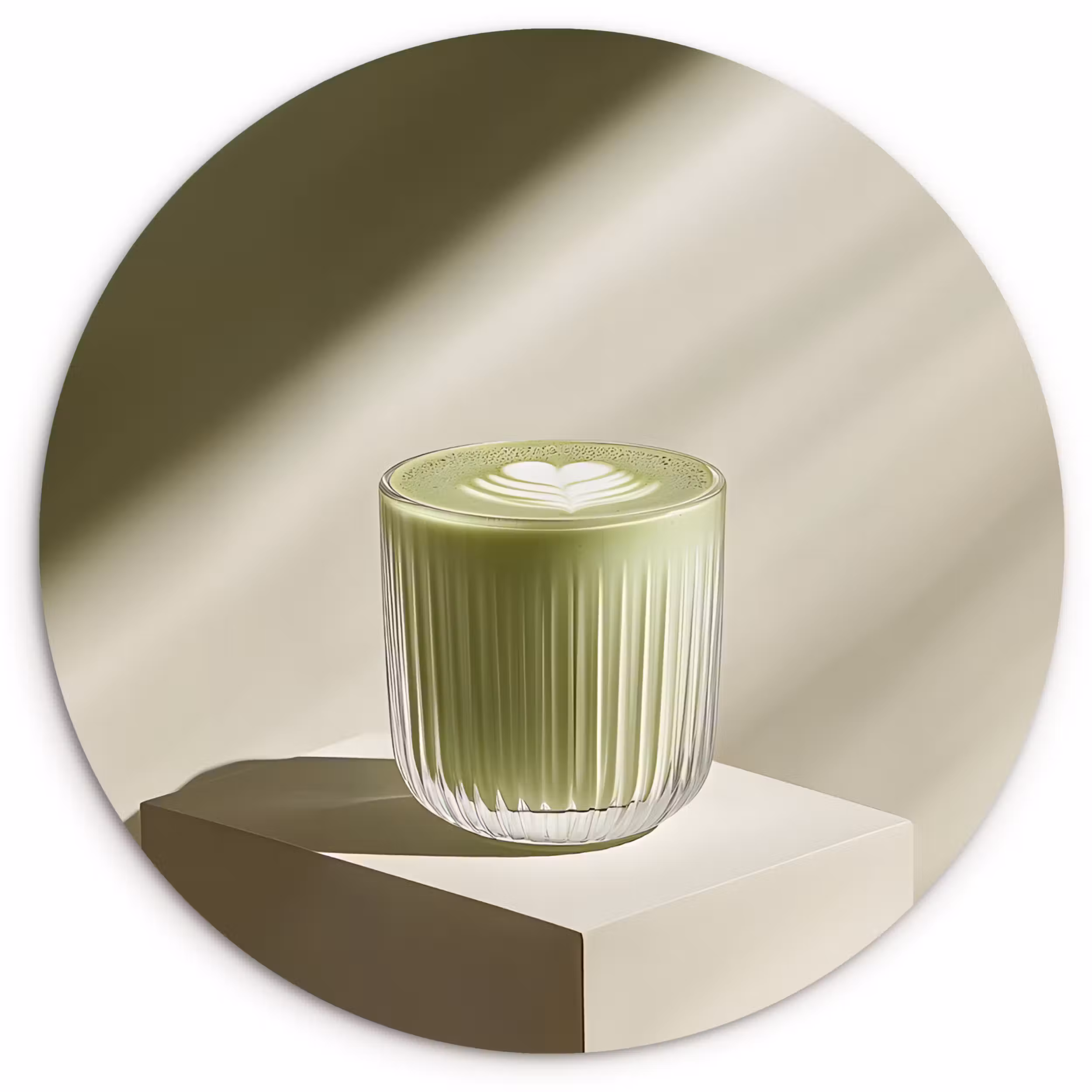 Forexbild Rund - Matcha - Glas - Grün - Minimalistisch