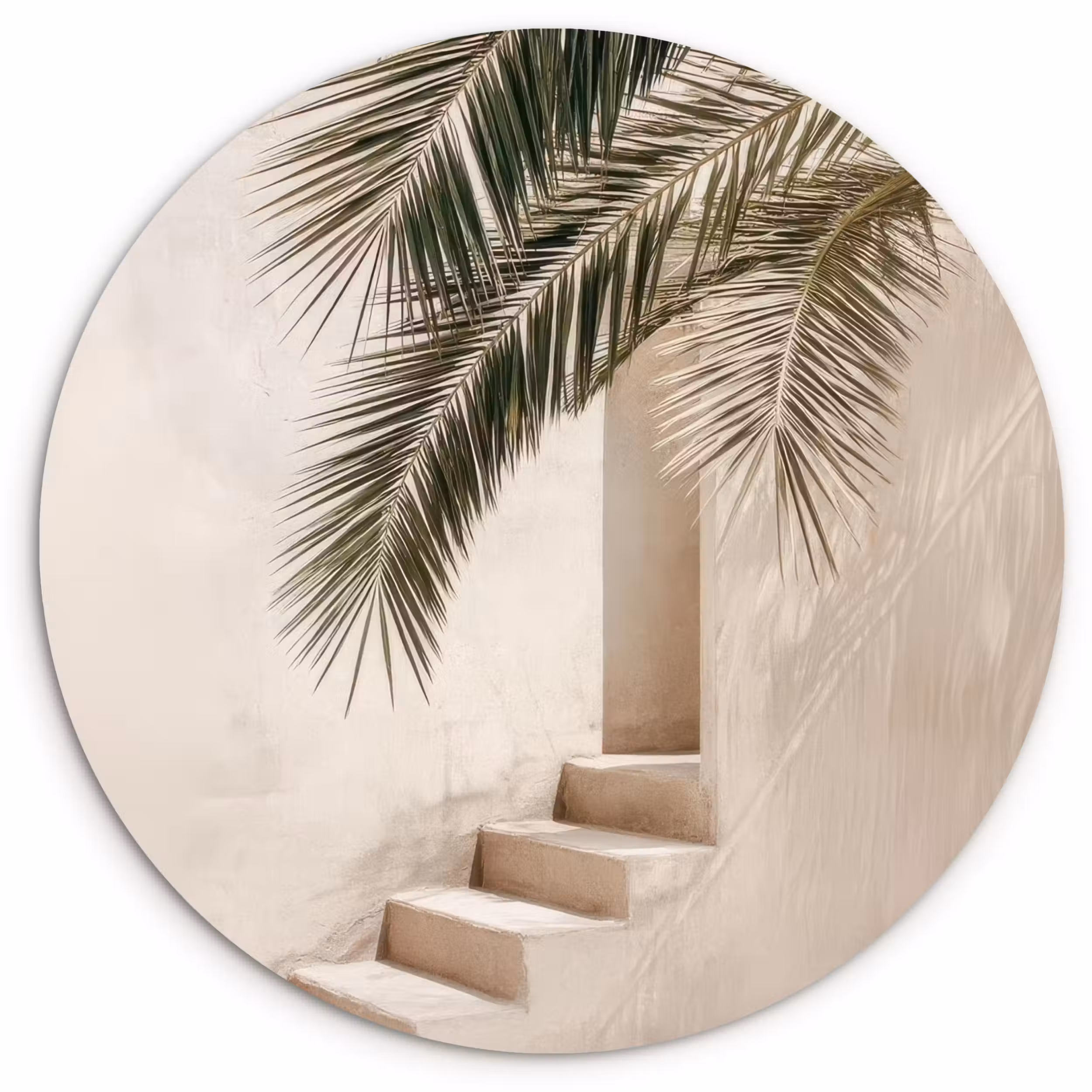 Forexbild Rund - Palme - Schatten - Treppe - Beige
