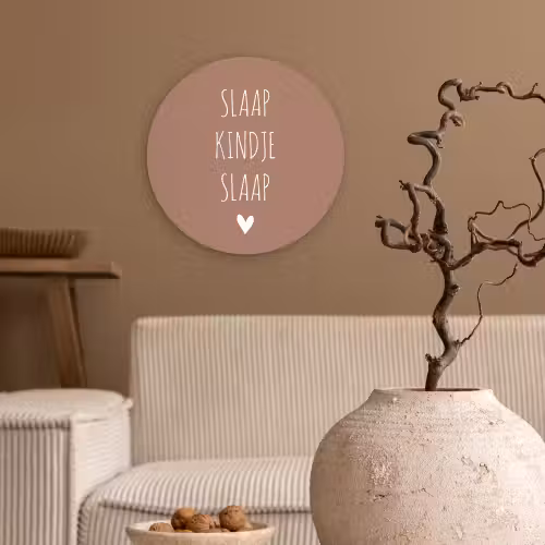 Slaap kindje slaap - Quotes - Spreuken Wandcirkel kunststof plaat 5mm dik klein -sfeer1