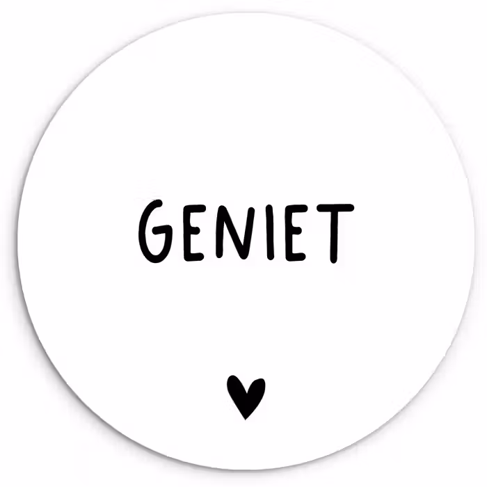 Spreuken - Geniet - Quotes Wandcirkel kunststof plaat 5mm dik klein -3d