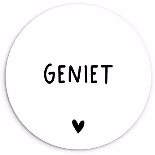 Spreuken - Geniet - Quotes Wandcirkel kunststof plaat 5mm dik klein -3d