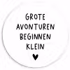 Spreuken - Grote avonturen beginnen klein - Quotes Wandcirkel kunststof plaat 5mm dik klein -3d