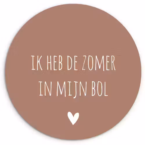 Spreuken - Ik heb de zomer in mijn bol - Quotes - André Hazes Wandcirkel kunststof plaat 5mm dik klein -3d