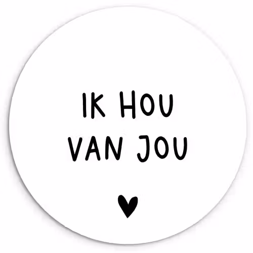 Spreuken - Ik hou van jou - Quotes Wandcirkel kunststof plaat 5mm dik klein -3d