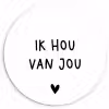 Spreuken - Ik hou van jou - Quotes Wandcirkel kunststof plaat 5mm dik klein -3d