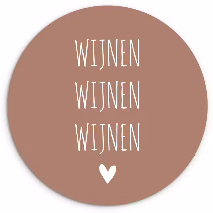 Spreuken - Wijnen wijnen wijnen - Quotes Wandcirkel kunststof plaat 5mm dik klein -3d