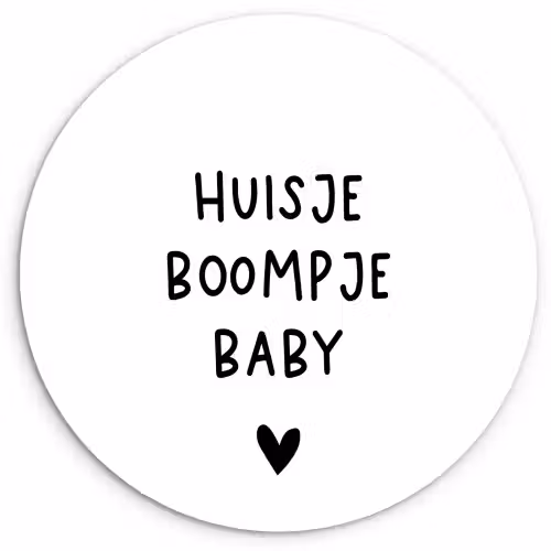 Spreuken - Huisje boompje baby - Quotes Wandcirkel kunststof plaat 5mm dik klein -3d