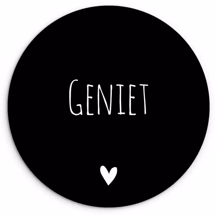 Spreuken - Quotes - Geniet Wandcirkel kunststof plaat 5mm dik klein -3d