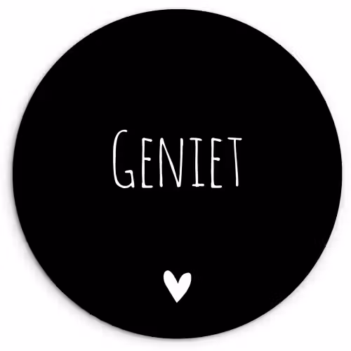 Spreuken - Quotes - Geniet Wandcirkel kunststof plaat 5mm dik klein -3d