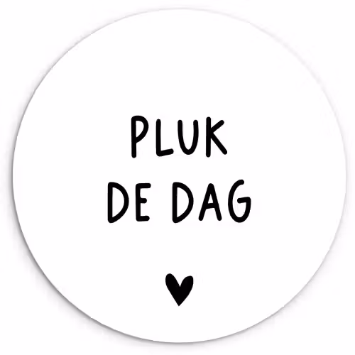 Spreuken - Quotes - Pluk de dag - Carpe diem Wandcirkel kunststof plaat 5mm dik klein -3d
