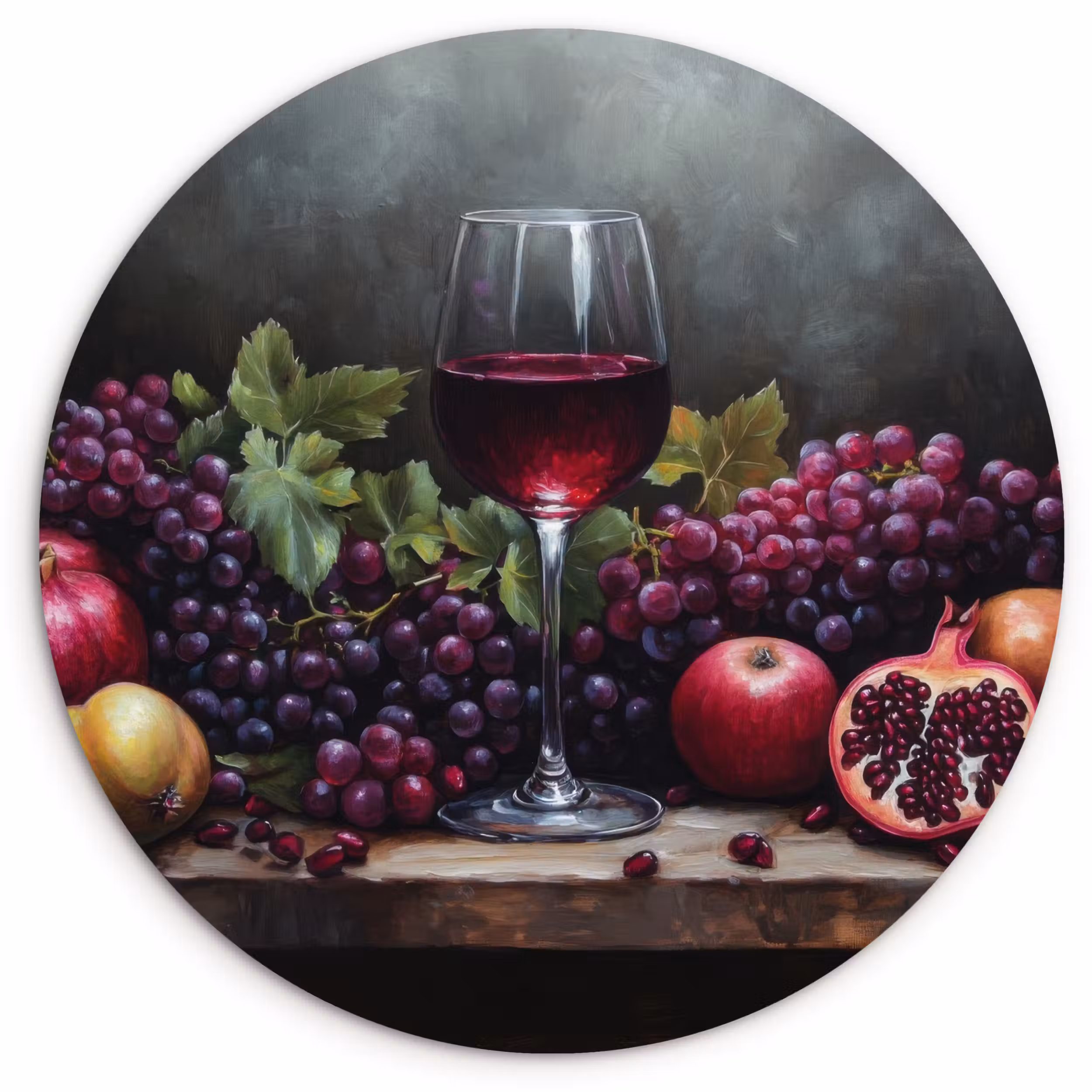 Forexbild Rund - Wein - Obst - Stilleben