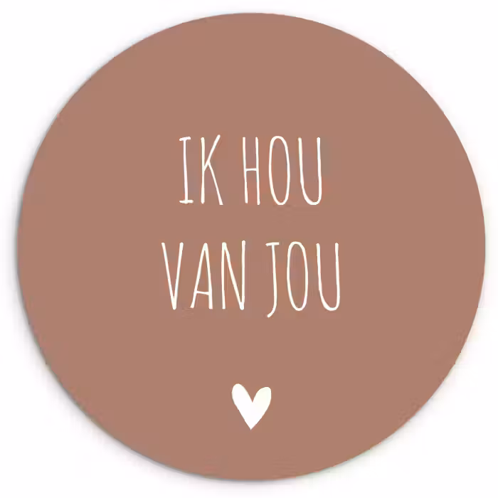 Quotes - Ik hou van jou - Spreuken Wandcirkel kunststof plaat 5mm dik klein -3d