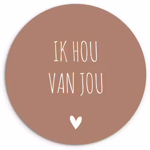 Quotes - Ik hou van jou - Spreuken Wandcirkel kunststof plaat 5mm dik klein -3d