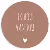 Quotes - Ik hou van jou - Spreuken Wandcirkel kunststof plaat 5mm dik klein -3d
