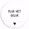 Quotes - Pluk het geluk - Spreuken Wandcirkel kunststof plaat 5mm dik klein -3d