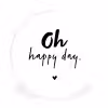 Quotes - Oh happy day - Spreuken - Geluk Wandcirkel kunststof plaat 5mm dik klein -3d