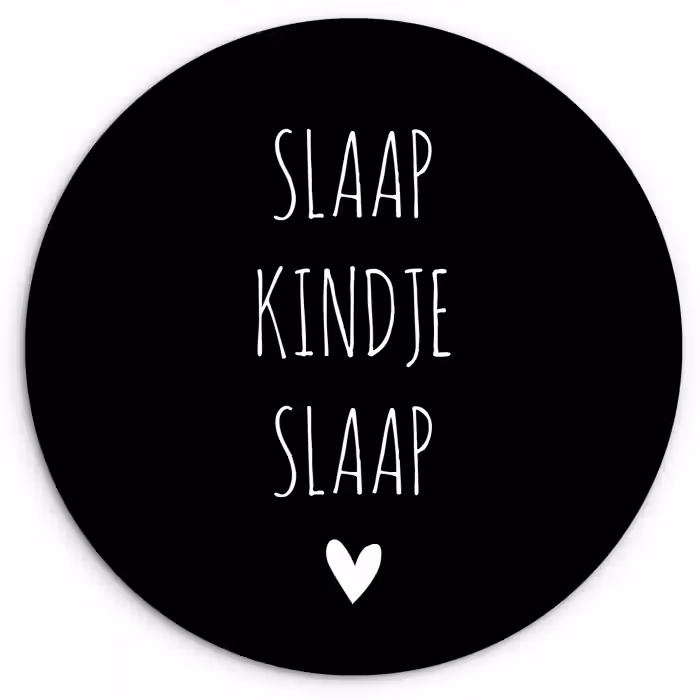 Quotes - Slaap kindje slaap - Spreuken Wandcirkel kunststof plaat 5mm dik klein -3d