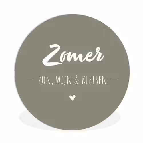 Quotes - Zomer, zon, wijn & kletsen - Tekst - Zomer Wandcirkel kunststof plaat 5mm dik klein -3d