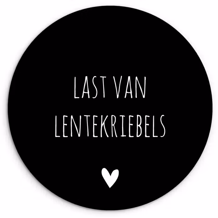 Quotes - Spreuken - Lentekriebels Wandcirkel kunststof plaat 5mm dik klein -3d