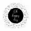 Quotes - Tekst - Oh happy day - Geluk Wandcirkel kunststof plaat 5mm dik klein -3d