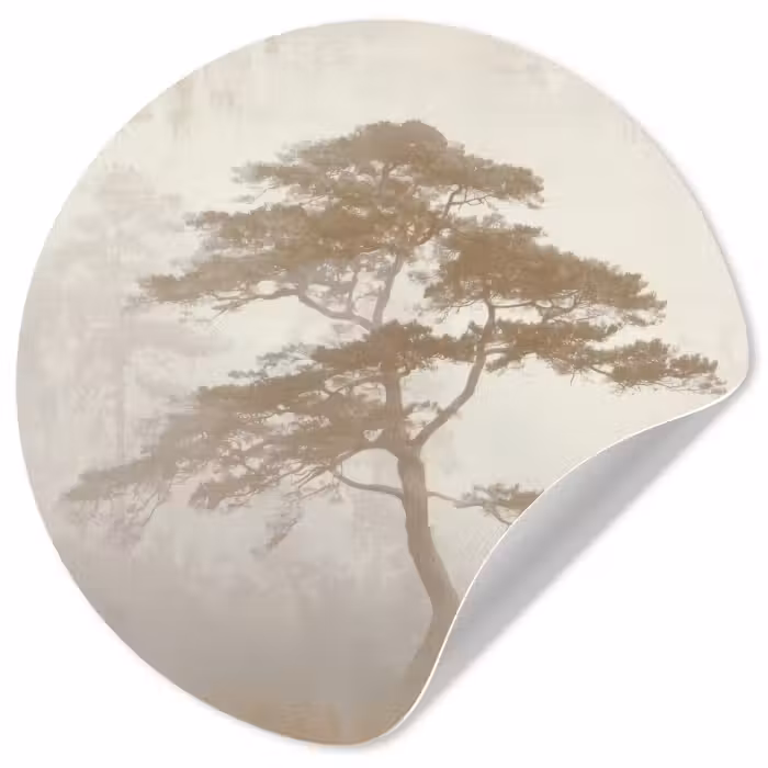 Runde Tapete - Baum - Orientalischer Stil - Landschaft