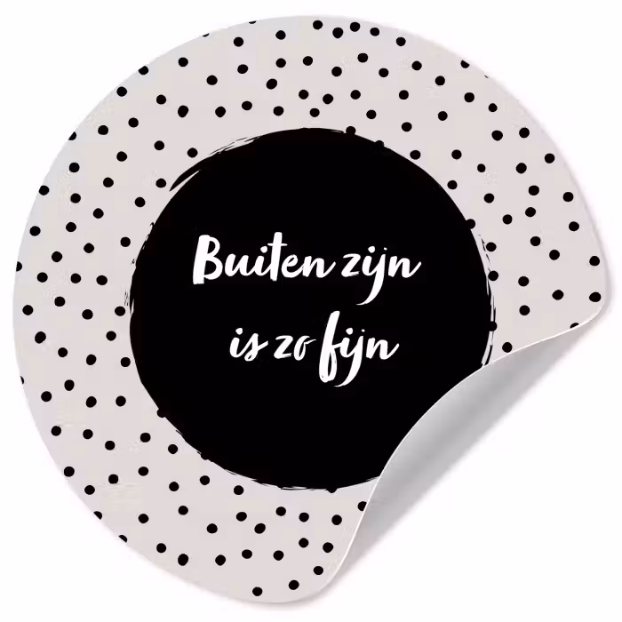 Buiten zijn is zo fijn - Quotes - Buiten - Tekst Wandcirkel behangsticker klein -3d