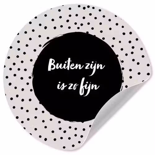 Buiten zijn is zo fijn - Quotes - Buiten - Tekst Wandcirkel behangsticker klein -3d