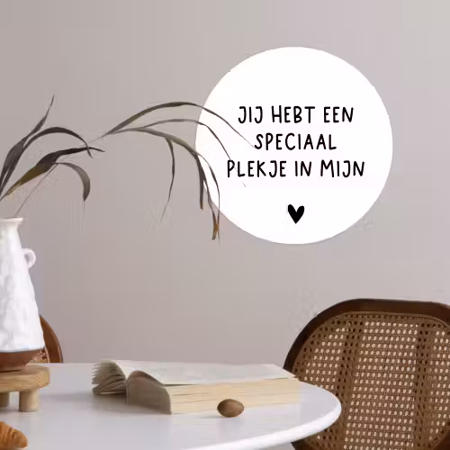 Een speciaal plekje in mijn hart - Spreuken - Quotes Wandcirkel behangsticker klein -sfeer3