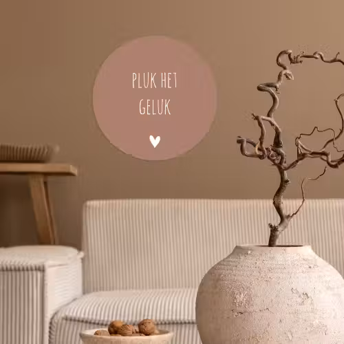 Pluk het geluk - Spreuken - Quotes Wandcirkel behangsticker klein -sfeer1