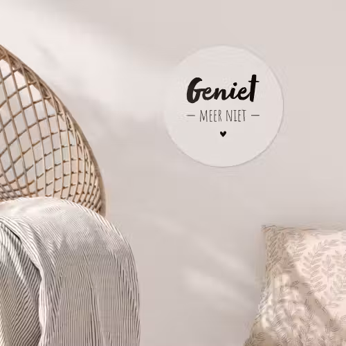 Geniet, meer niet - Quotes - Tekst - Genieten Wandcirkel behangsticker klein -sfeer4