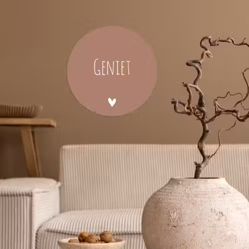 Geniet - Spreuken -Quotes Wandcirkel behangsticker klein -sfeer1