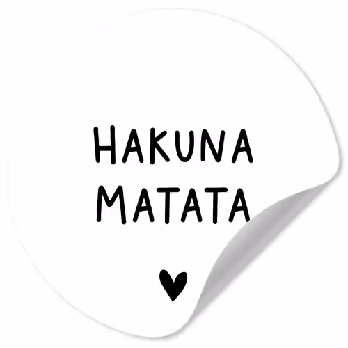 Hakuna matata - Spreuken - Quotes Wandcirkel behangsticker klein -3d