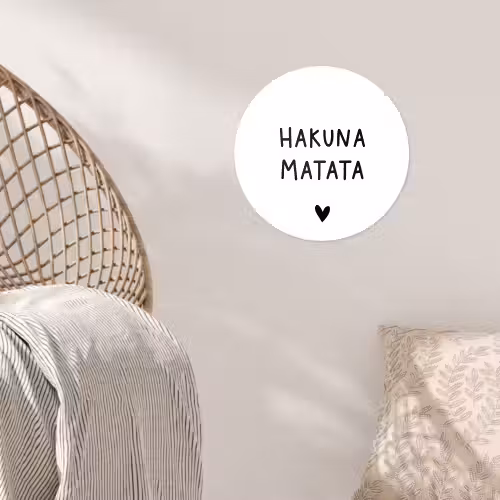 Hakuna matata - Spreuken - Quotes Wandcirkel behangsticker klein -sfeer4