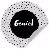 Geniet - Quotes - Tekst - Stippen Wandcirkel behangsticker klein -3d