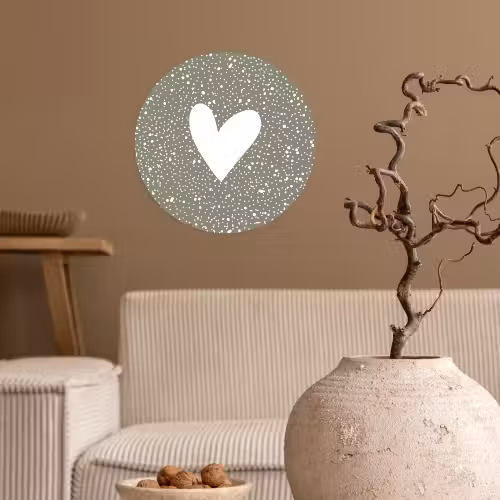 Hart - Design - Liefde Wandcirkel behangsticker klein -sfeer1