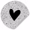 Hartje - Stippen - Beige Wandcirkel behangsticker klein -3d